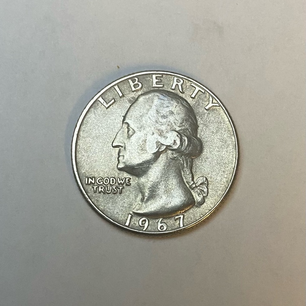 1967 Liberty Washington Quarter Dollar US Collectors Coin No Mint Mark VERY RARE